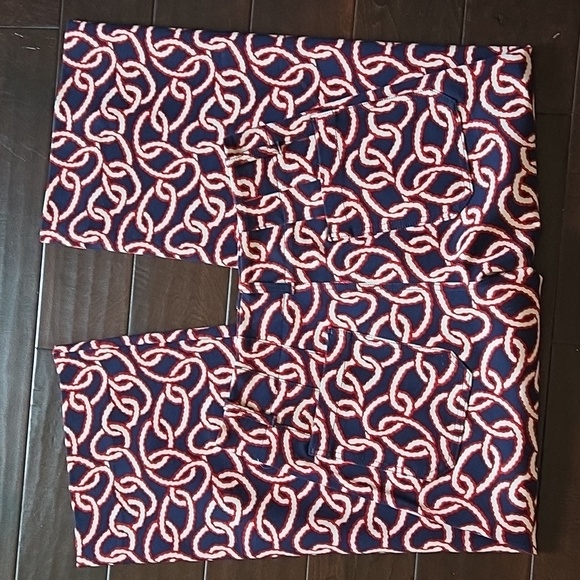 Anthropologie Maeve Colette Cropped Wide-Leg Pants Ponte Edition Navy Chain - 30 - Picture 8 of 16